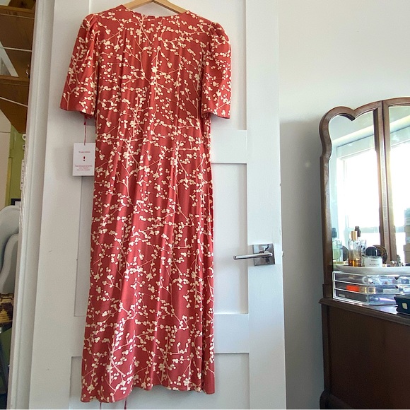 Rouje Margot Robbie Gabin dress 🌸 Sakura print rare nwt Barbiecore floral wrap - Picture 7 of 8